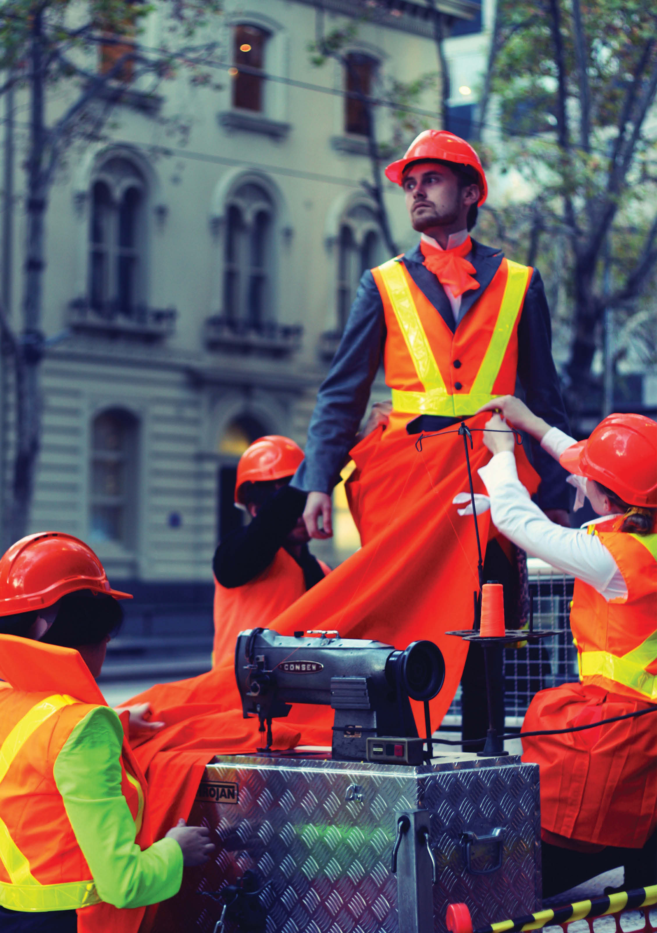 A figure posed in high-vis, but fashion