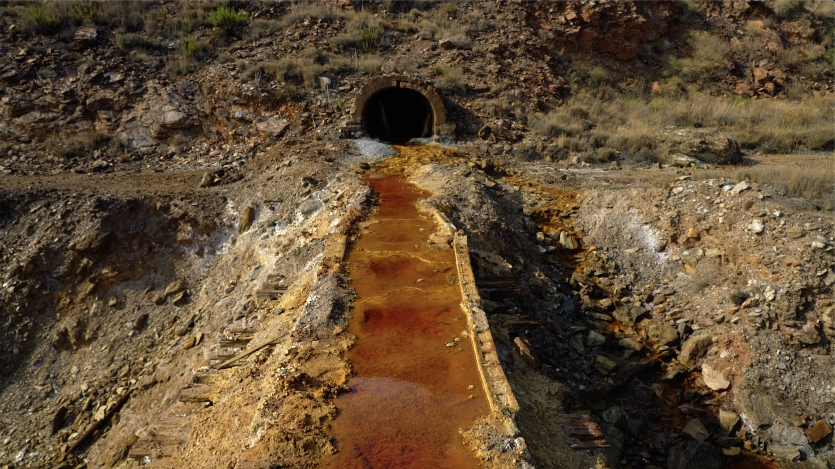 Video Still of film by Isabelle Carbonelle and Duane Peterson showing Industrial land degradation